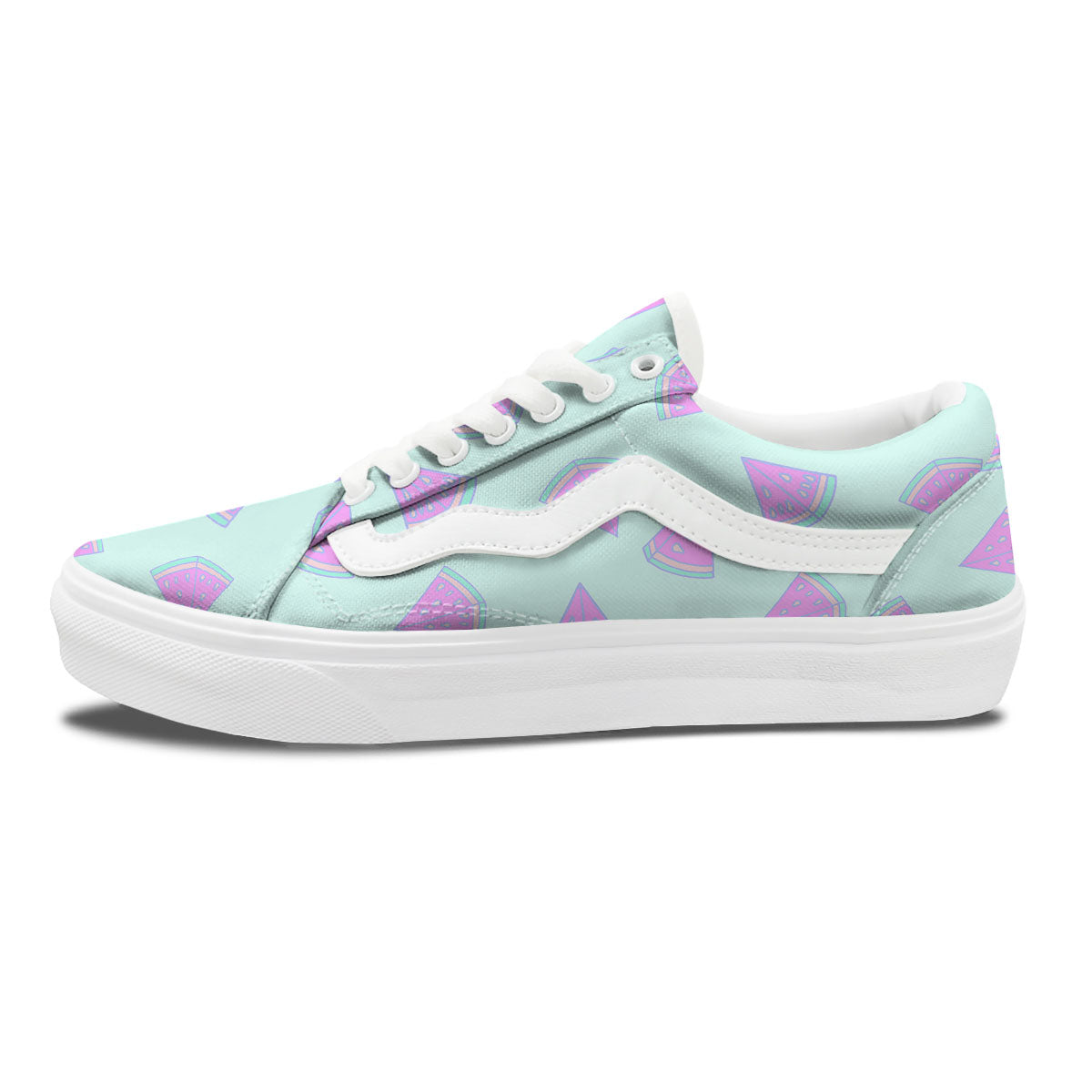 Watermelon Purple Tropical Print Pattern Skate Shoes-grizzshop