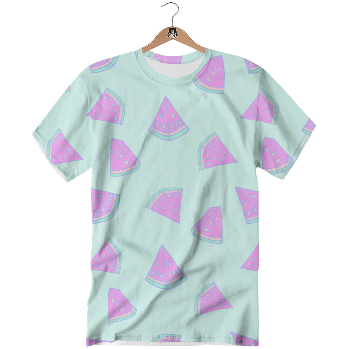 Watermelon Purple Tropical Print Pattern T-Shirt-grizzshop