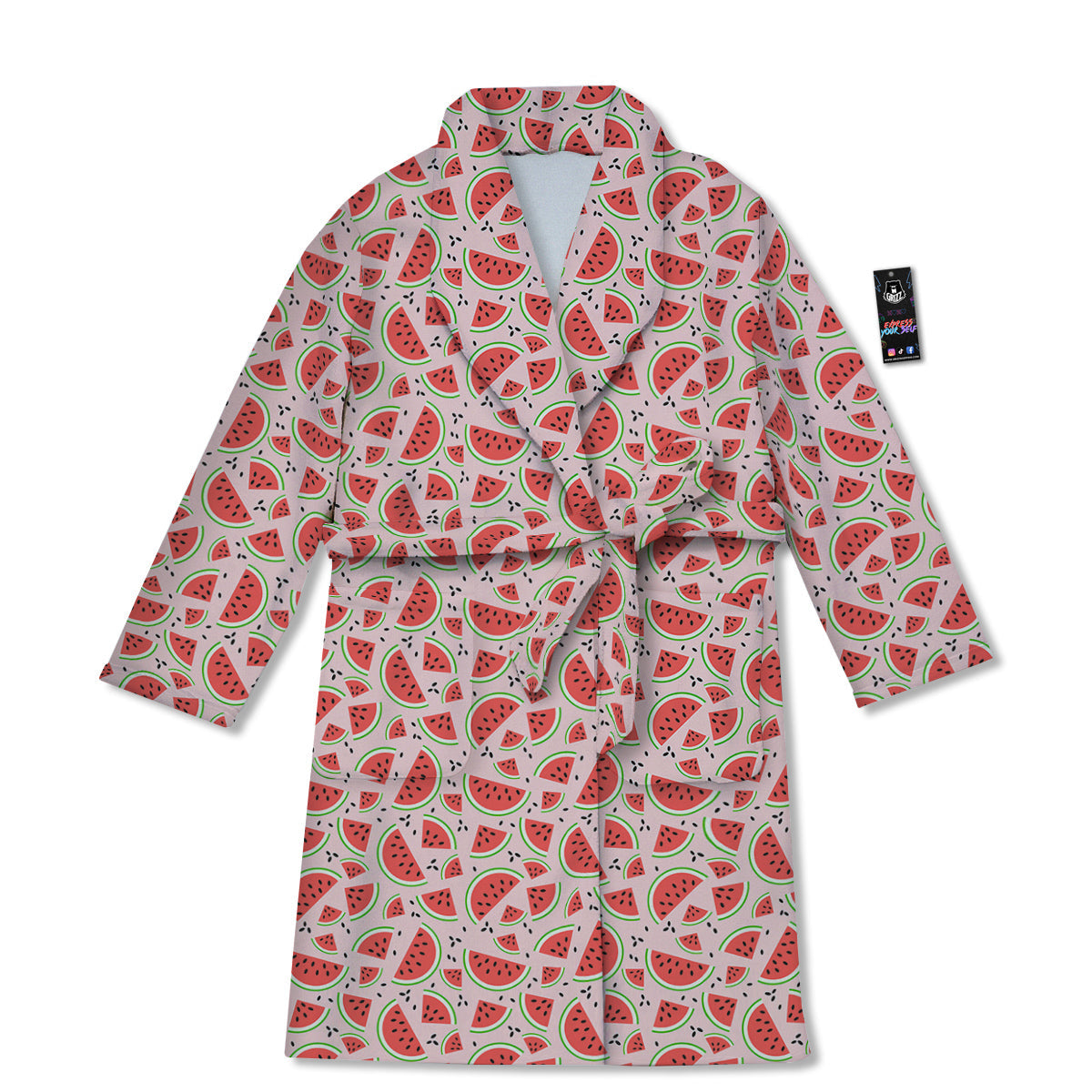 Watermelon Slices Cute Print Pattern Bathrobe-grizzshop