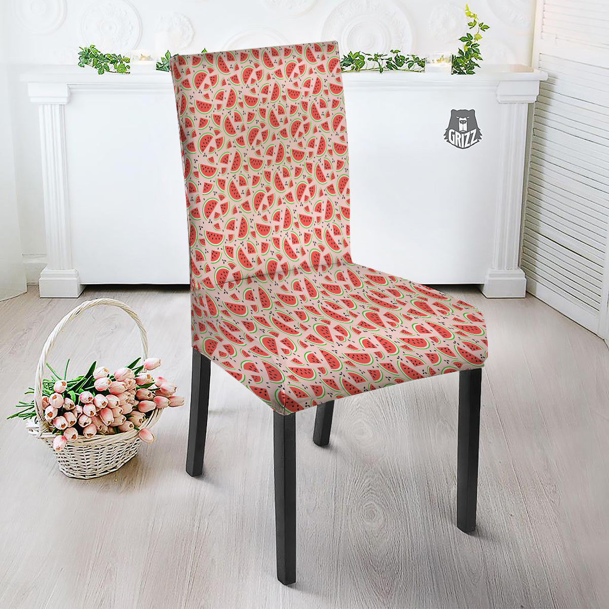 Watermelon Slices Cute Print Pattern Dining Chair Slipcover-grizzshop