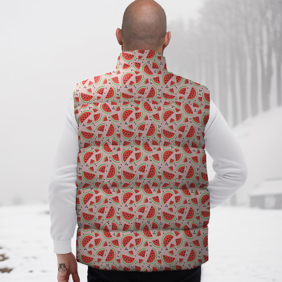 Watermelon Slices Cute Print Pattern Down Vest-grizzshop