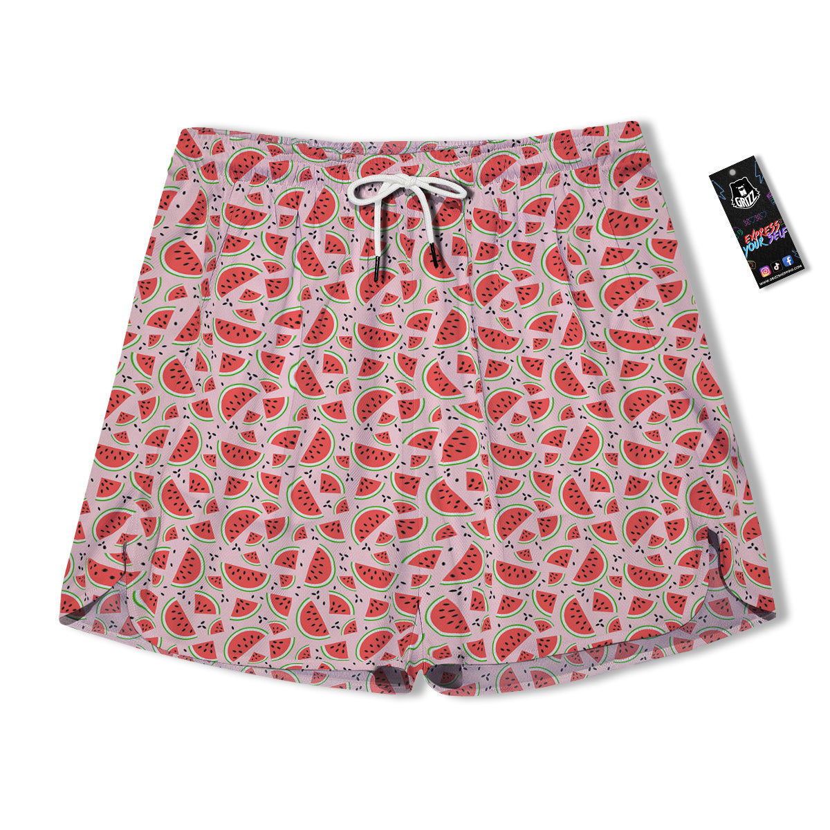 Watermelon Slices Cute Print Pattern Men's Running Shorts-grizzshop