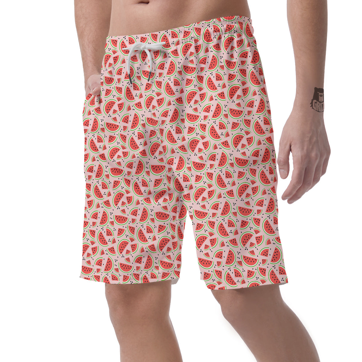 Watermelon Slices Cute Print Pattern Men's Shorts-grizzshop