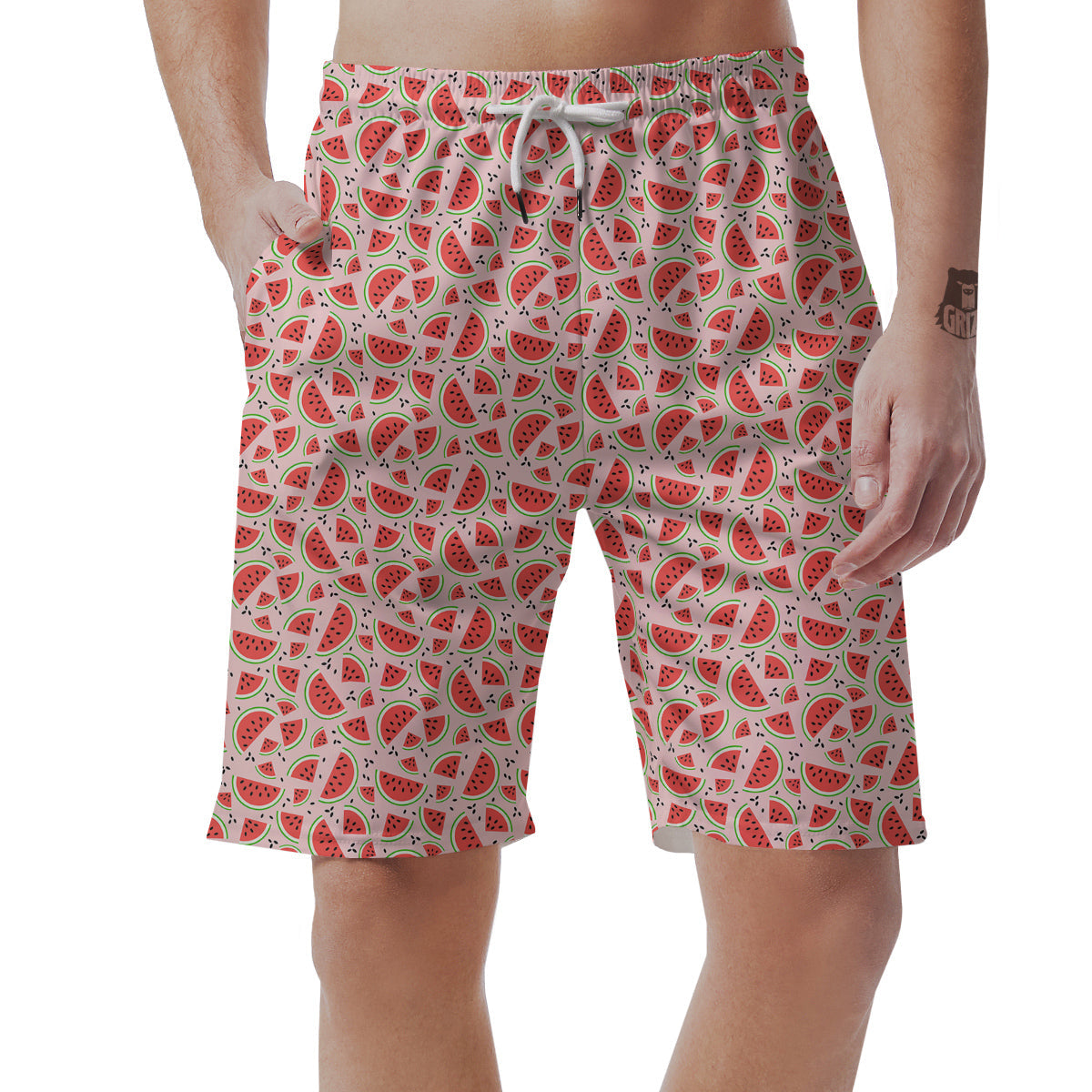 Watermelon Slices Cute Print Pattern Men's Shorts-grizzshop