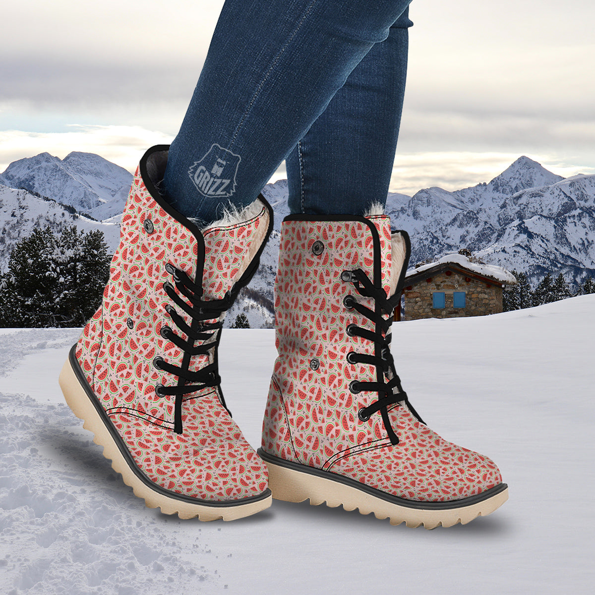 Watermelon Slices Cute Print Pattern Snow Boots-grizzshop