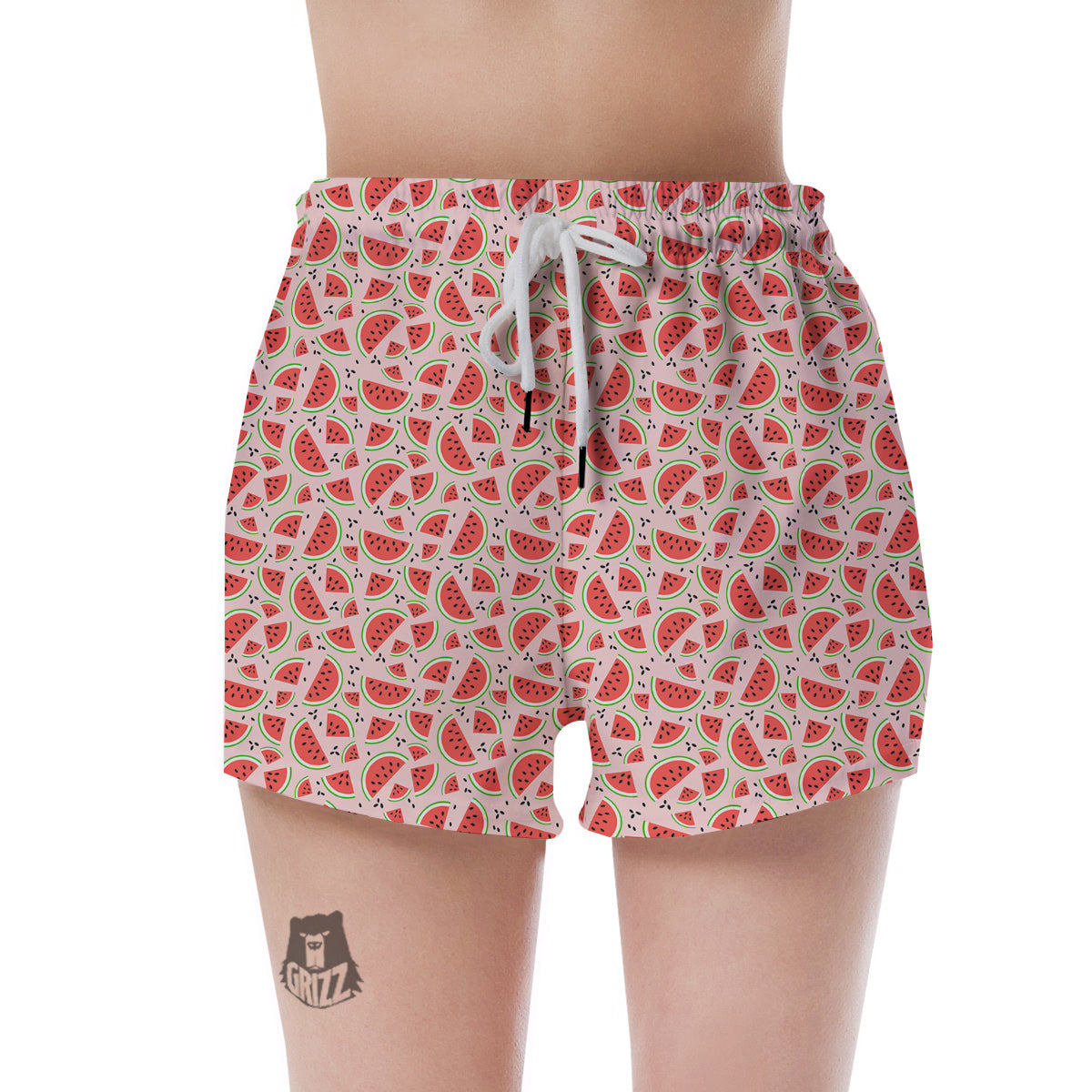 Watermelon Slices Cute Print Pattern Women's Shorts-grizzshop