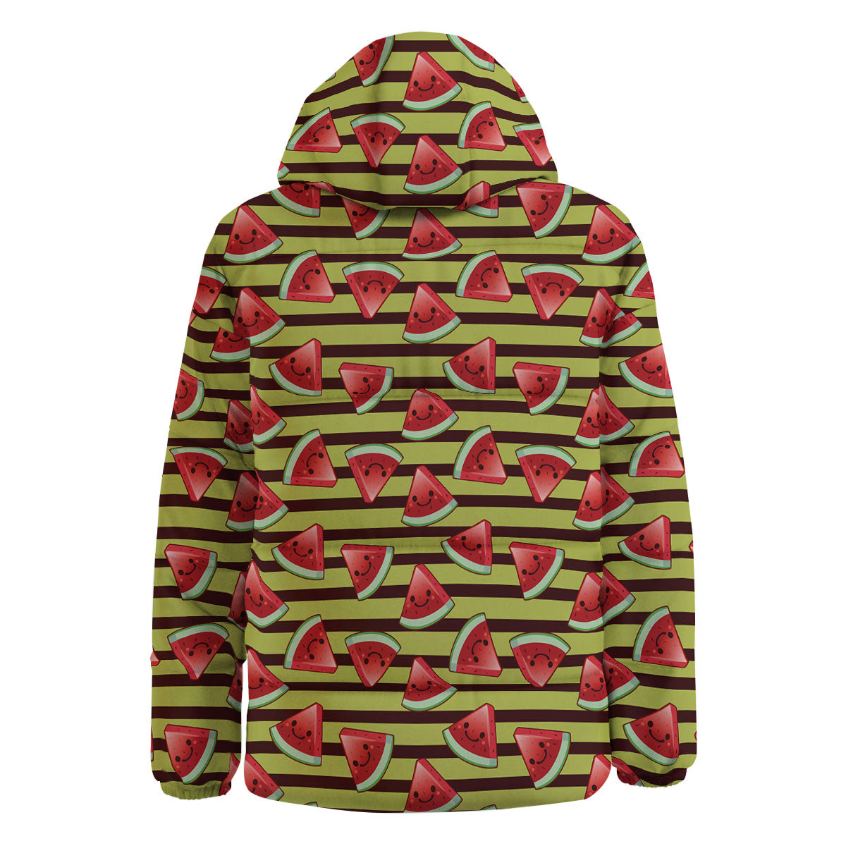 Watermelon Striped Green Print Pattern Down Jacket-grizzshop