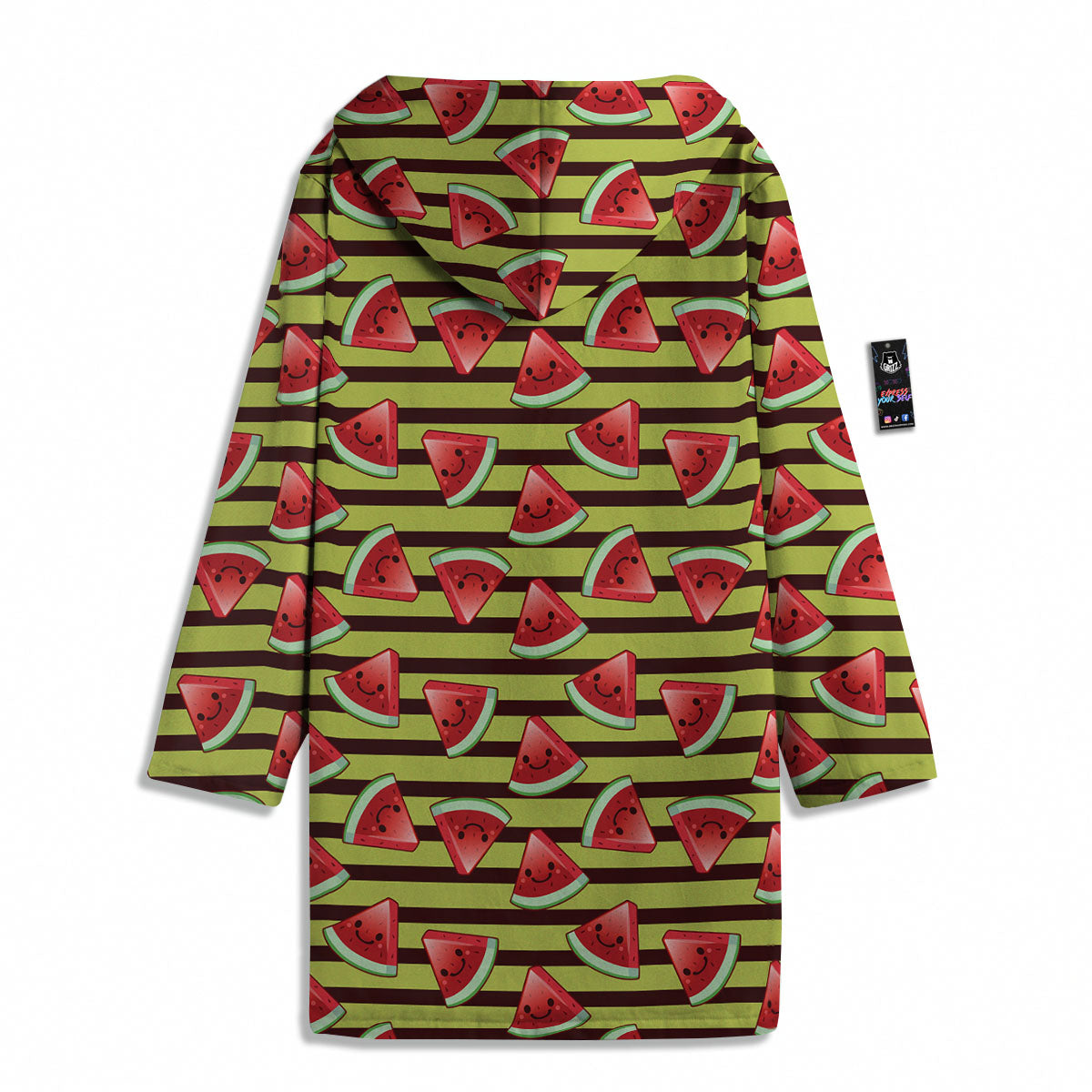 Watermelon Striped Green Print Pattern Men's Windbreaker Jacket-grizzshop