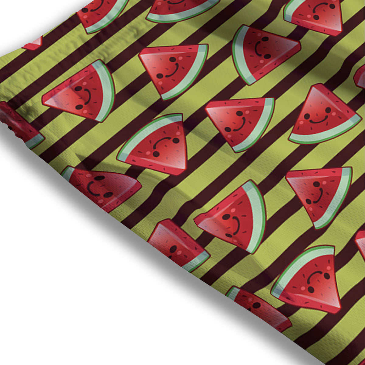 Watermelon Striped Green Print Pattern Mesh Shorts