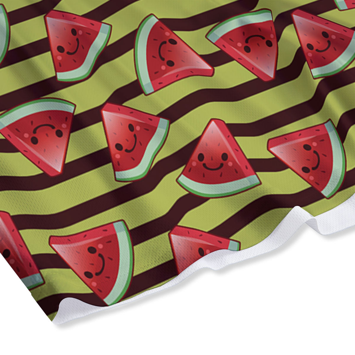 Watermelon Striped Green Print Pattern Mesh Shorts