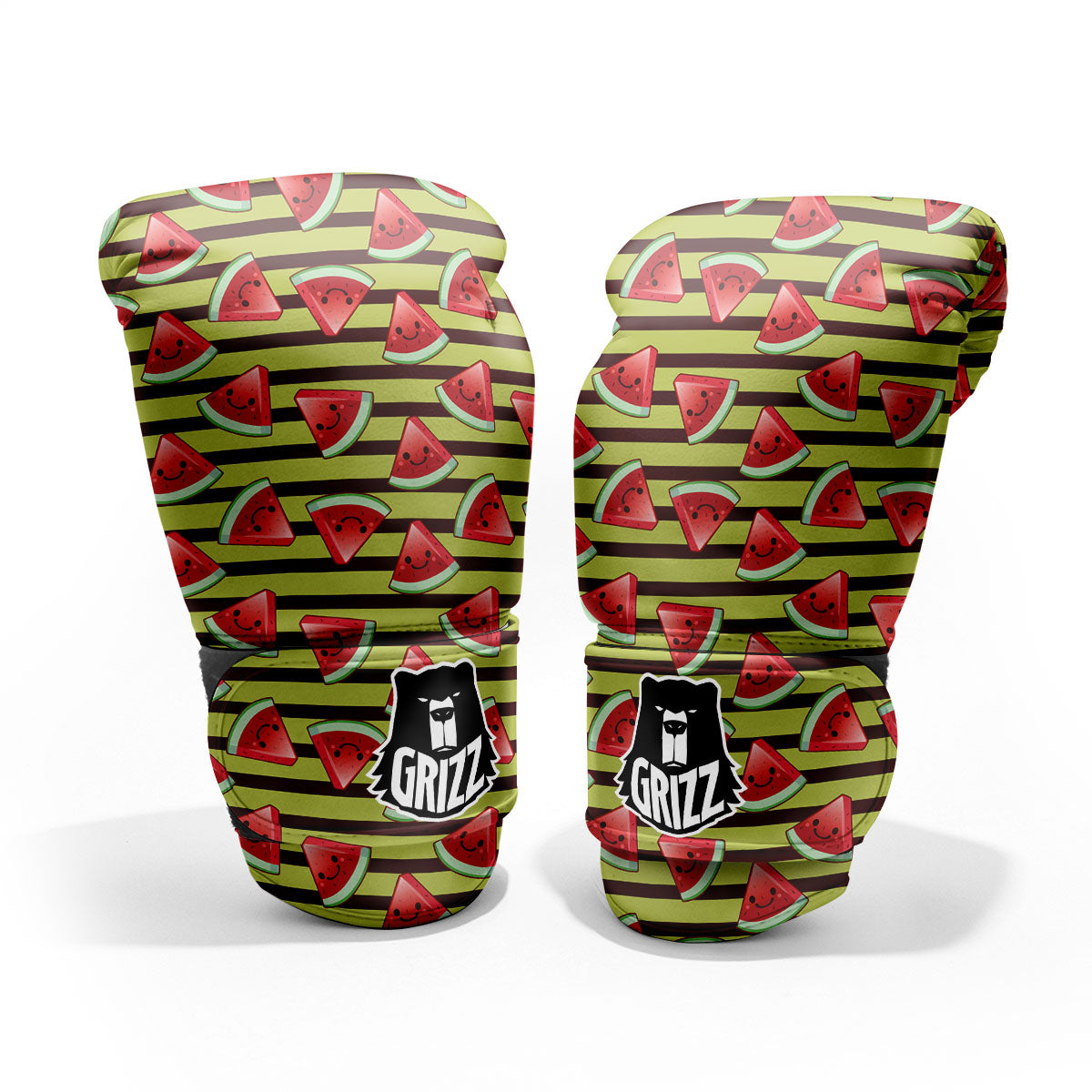 Watermelon Striped Green Print Pattern Pro Boxing Glove