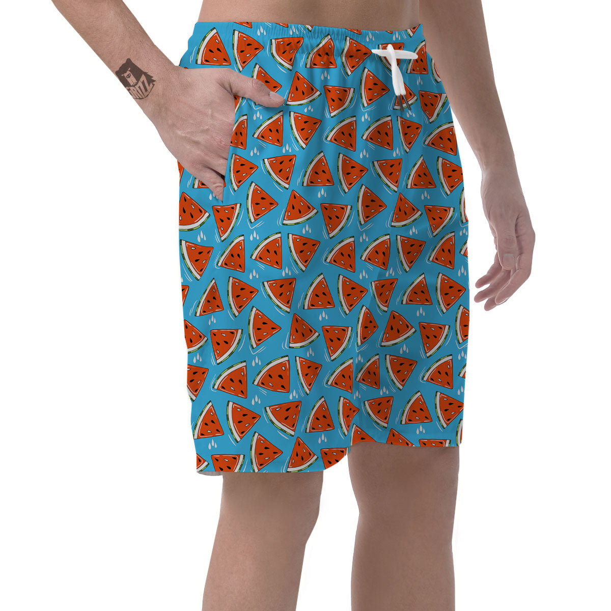 Watermelon Summer Blue Print Pattern Men's Shorts-grizzshop