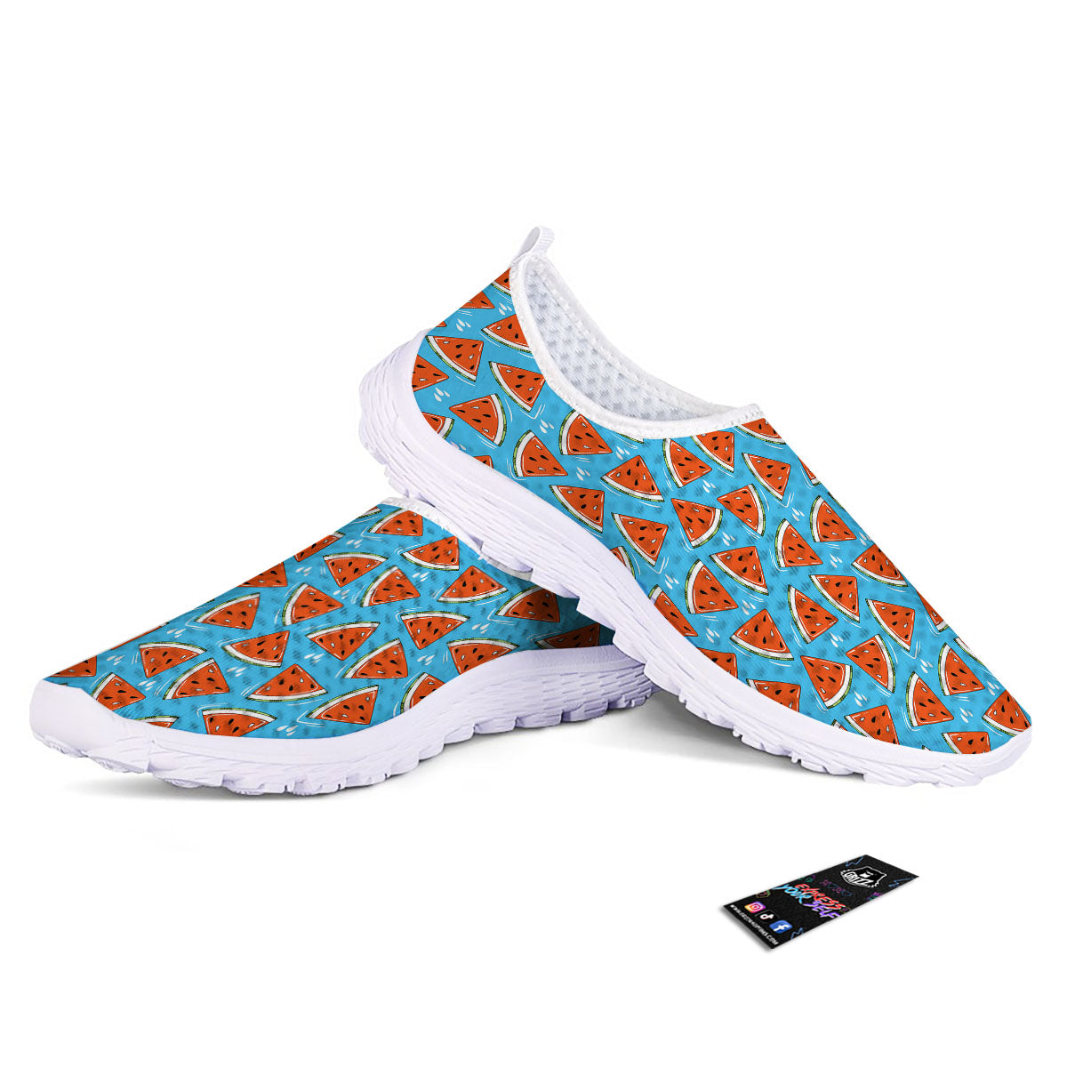 Watermelon Summer Blue Print Pattern Nurse Shoes-grizzshop