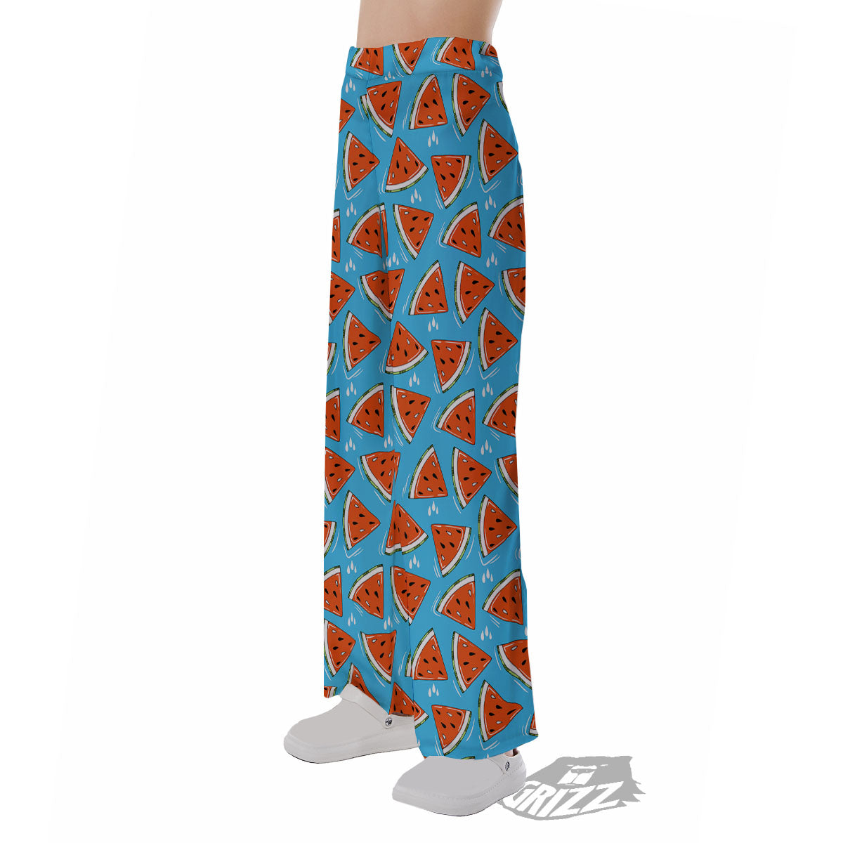 Watermelon Summer Blue Print Pattern Pajama Pants-grizzshop