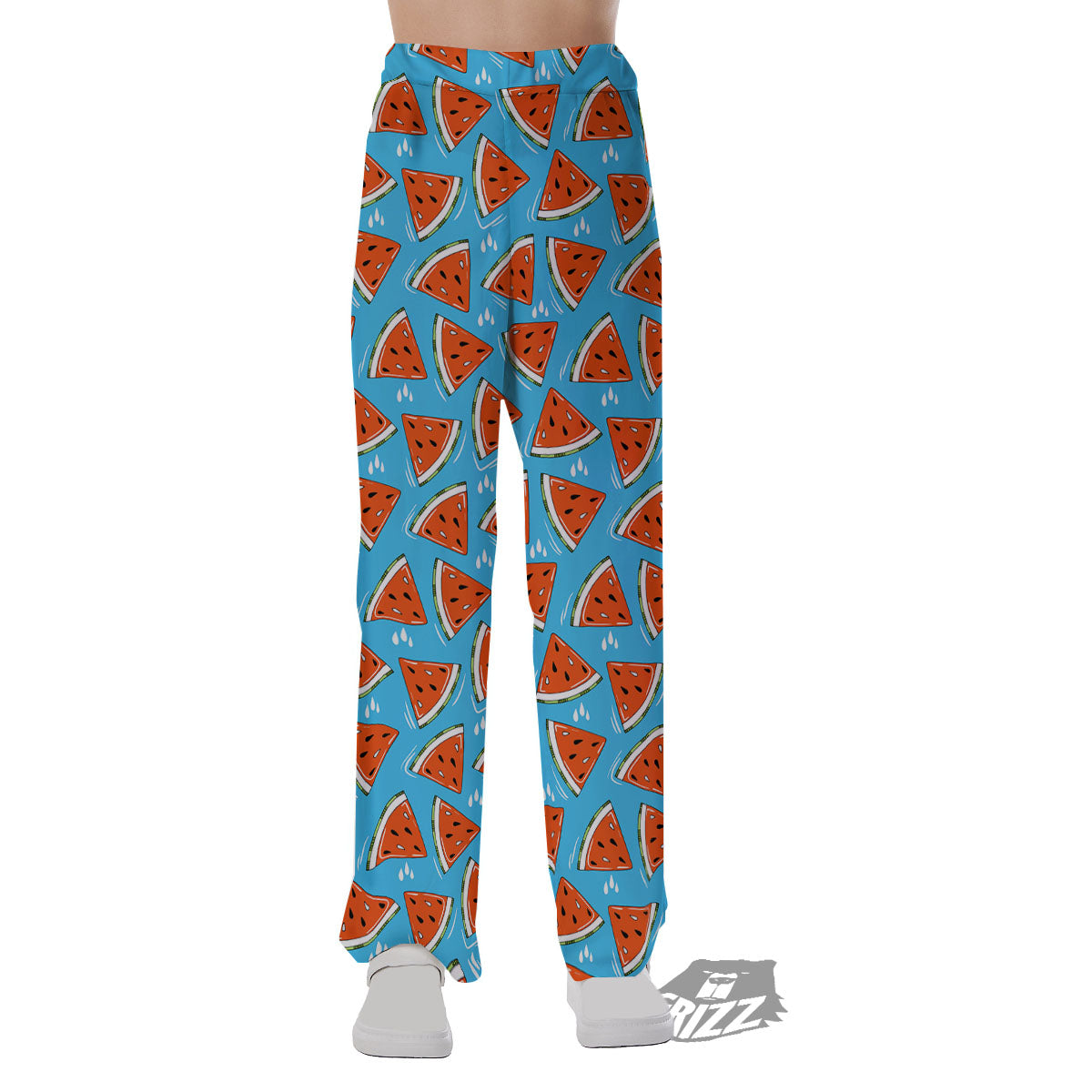 Watermelon Summer Blue Print Pattern Pajama Pants-grizzshop
