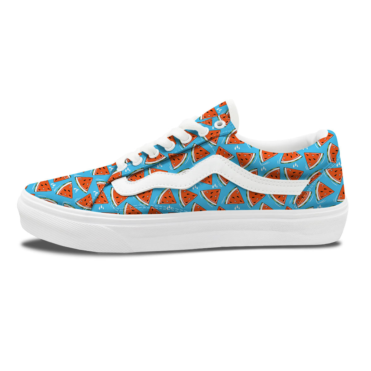 Watermelon Summer Blue Print Pattern Skate Shoes-grizzshop