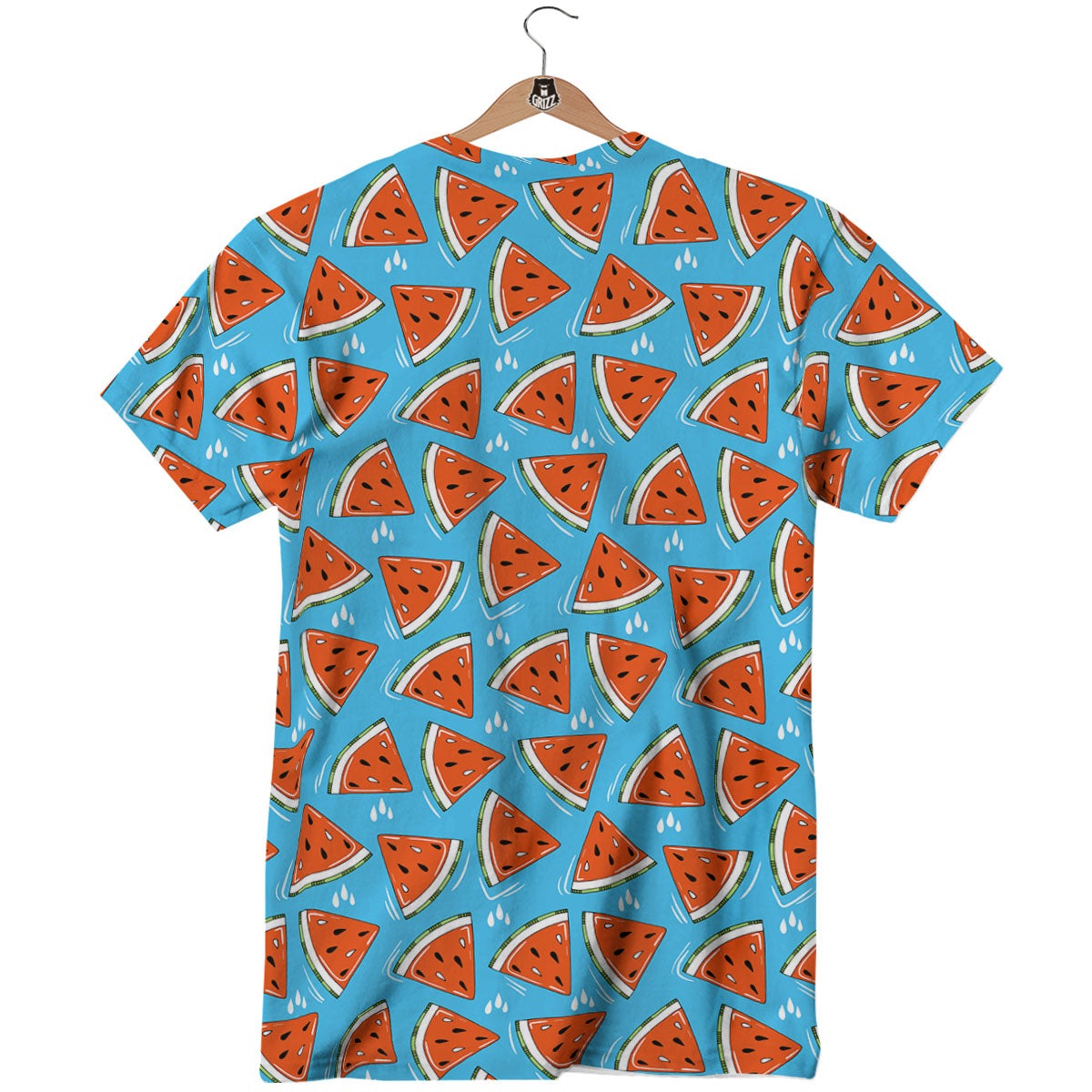 Watermelon Summer Blue Print Pattern T-Shirt-grizzshop