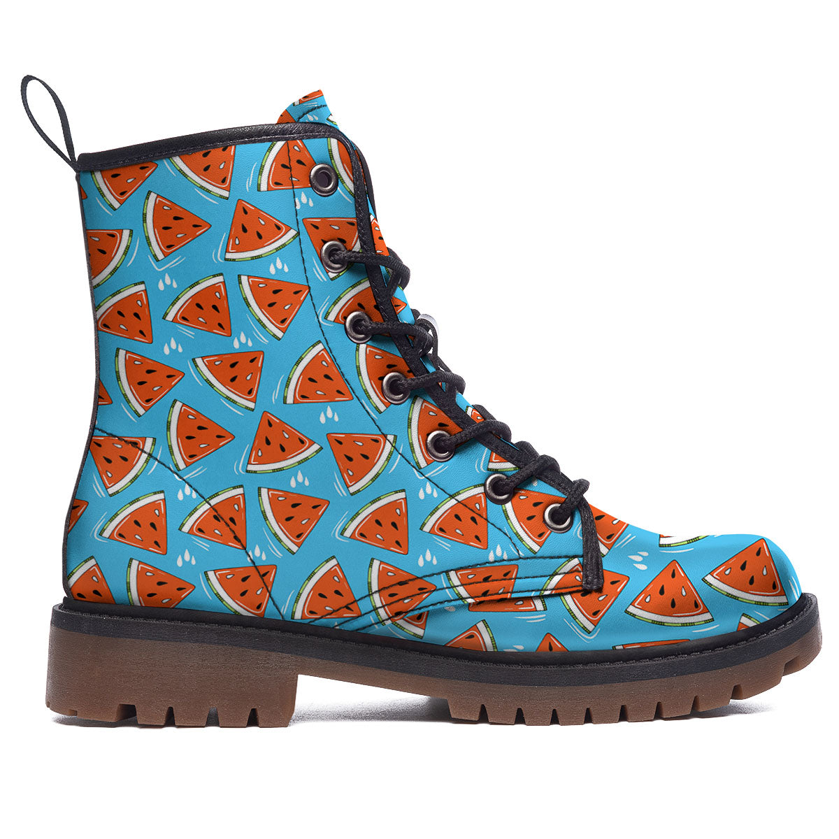 Watermelon Summer Blue Print Pattern Work Boots-grizzshop