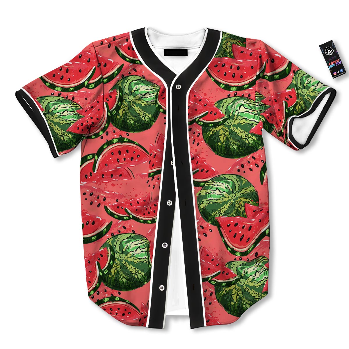 Watermelon Summer Fruits Print Pattern Baseball Jersey-grizzshop