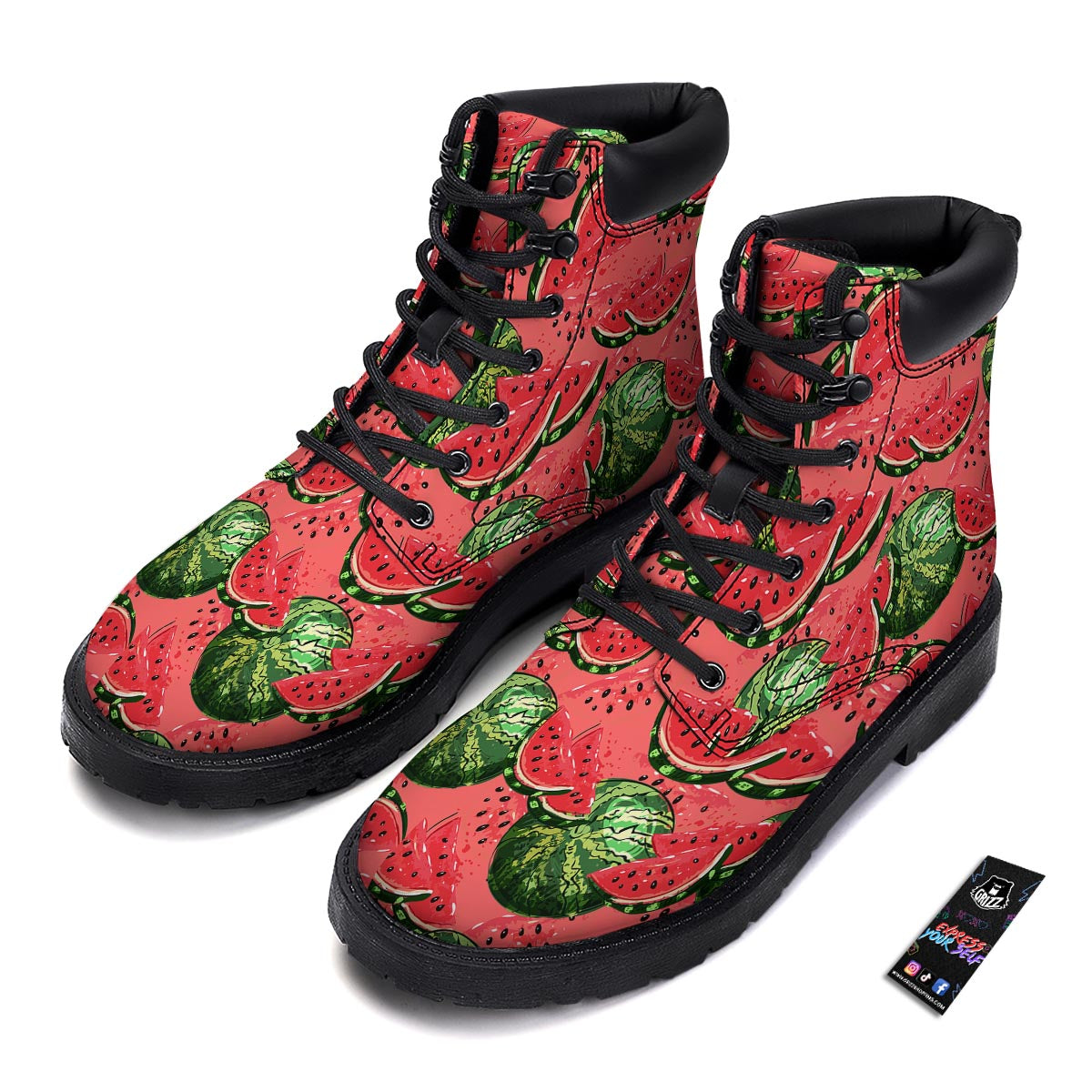 Watermelon Summer Fruits Print Pattern Boots-grizzshop