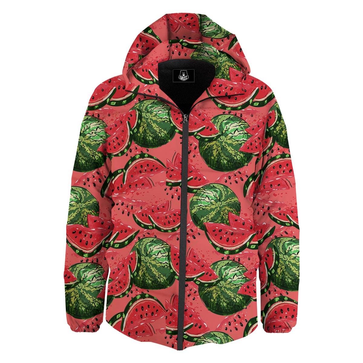 Watermelon Summer Fruits Print Pattern Down Jacket-grizzshop