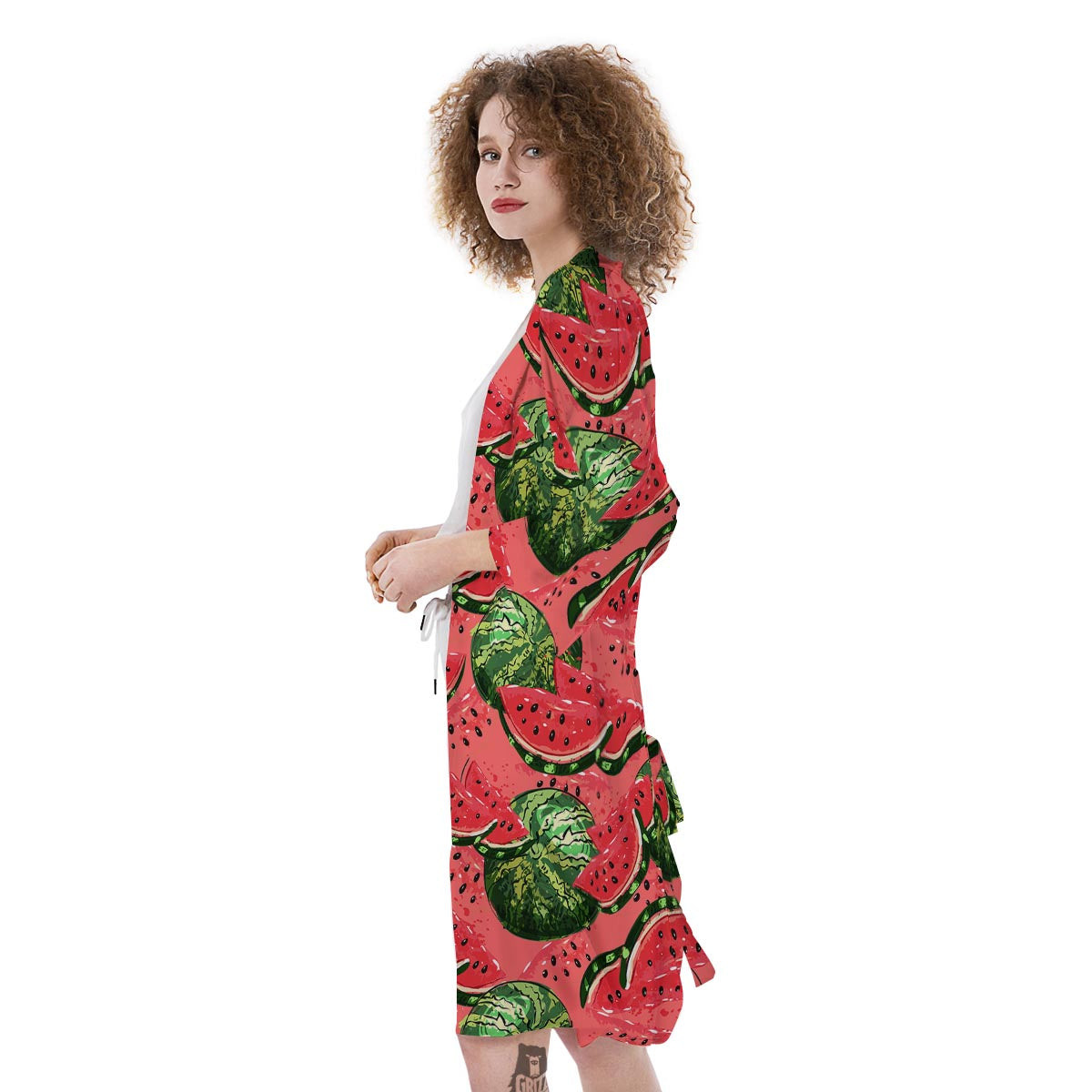 Watermelon Summer Fruits Print Pattern Kimono-grizzshop