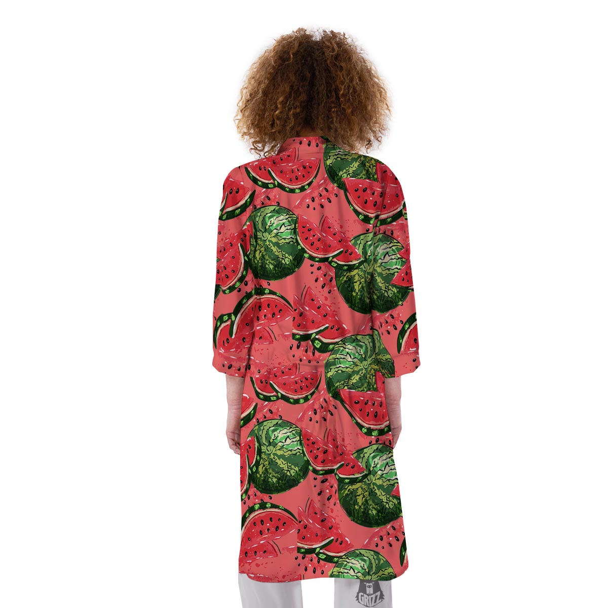 Watermelon Summer Fruits Print Pattern Kimono-grizzshop