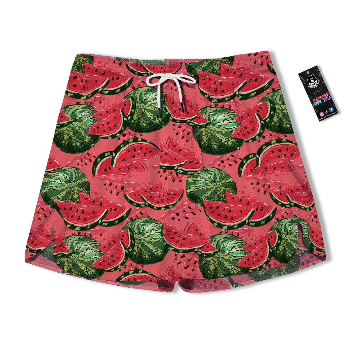 Watermelon Summer Fruits Print Pattern Men's Running Shorts-grizzshop