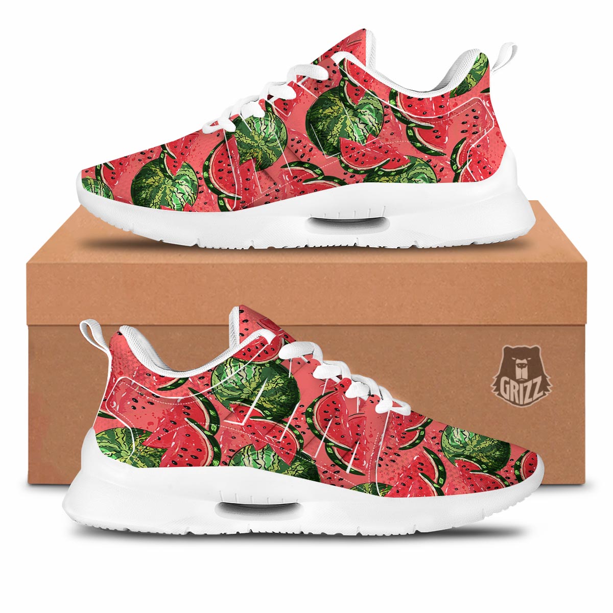 Watermelon Summer Fruits Print Pattern Tennis Shoes-grizzshop