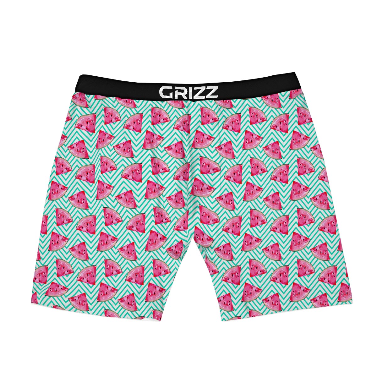 Watermelon Teal Chevron Print Pattern Boxer Briefs-grizzshop