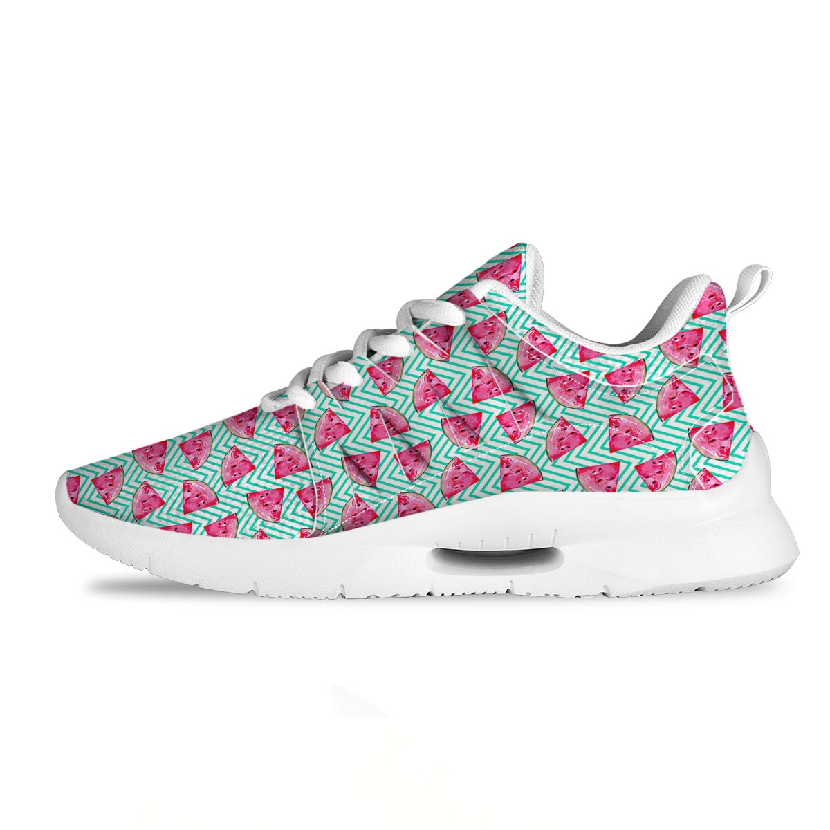 Watermelon Teal Chevron Print Pattern Tennis Shoes-grizzshop