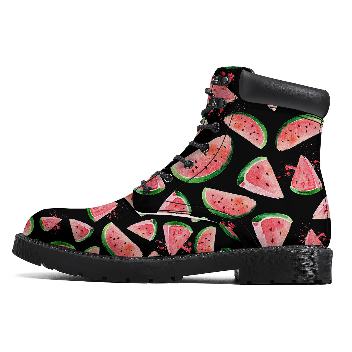 Watermelon Watercolor Print Pattern Boots-grizzshop