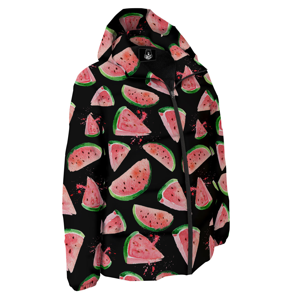 Watermelon Watercolor Print Pattern Down Jacket-grizzshop