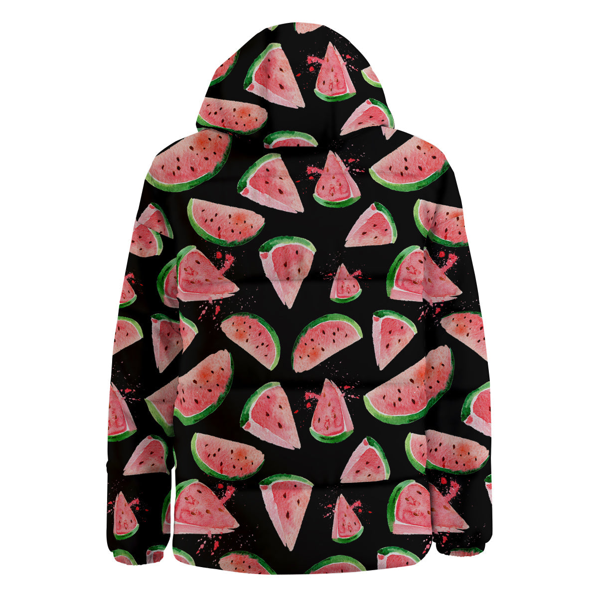 Watermelon Watercolor Print Pattern Down Jacket-grizzshop
