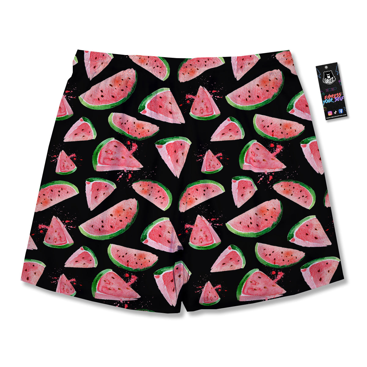 Watermelon Watercolor Print Pattern Men's Running Shorts-grizzshop