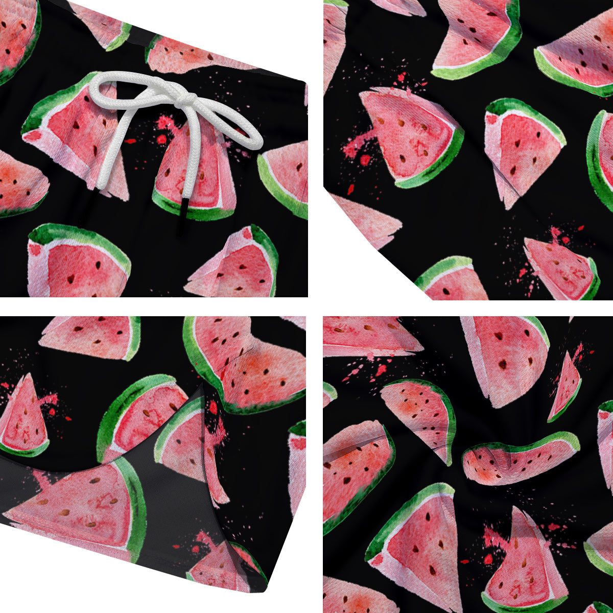 Watermelon Watercolor Print Pattern Men's Running Shorts-grizzshop