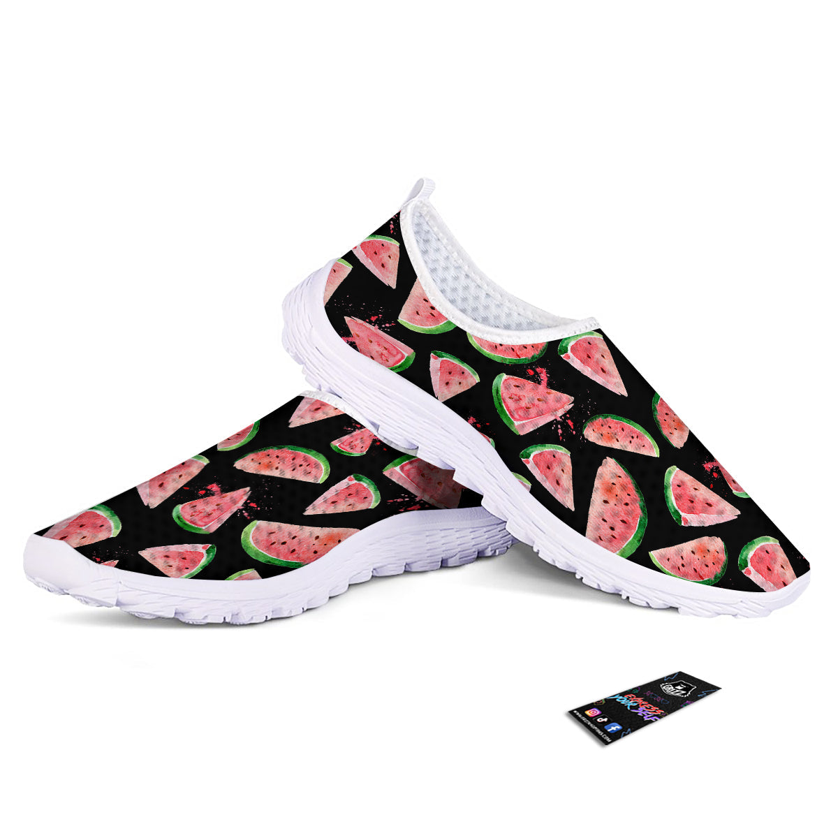 Watermelon Watercolor Print Pattern Nurse Shoes-grizzshop
