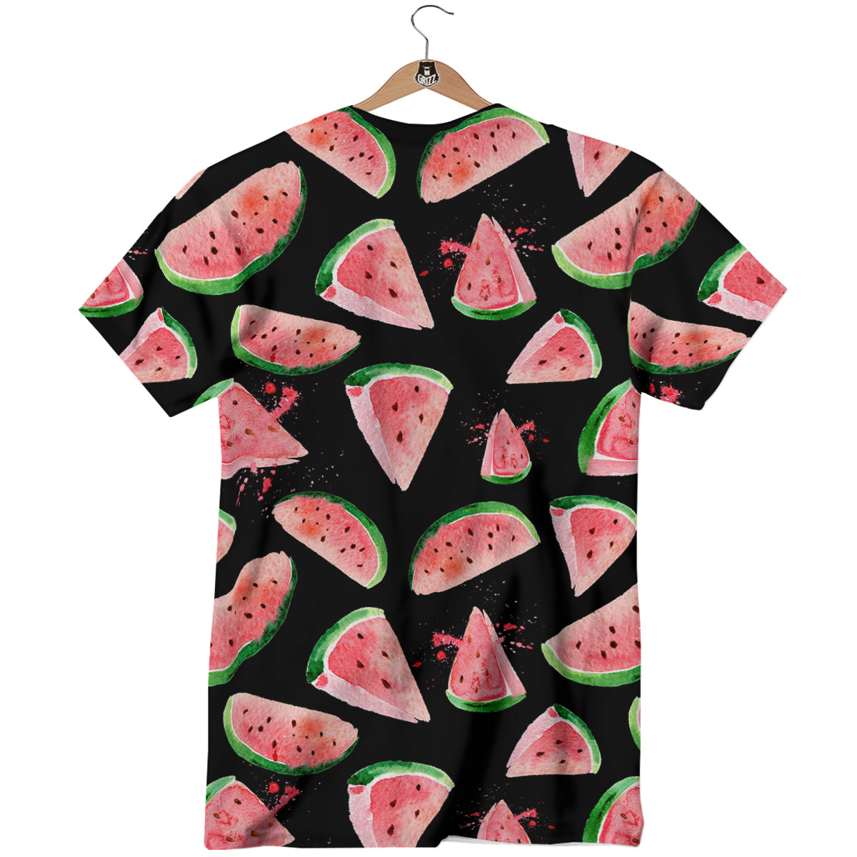 Watermelon Watercolor Print Pattern T-Shirt-grizzshop