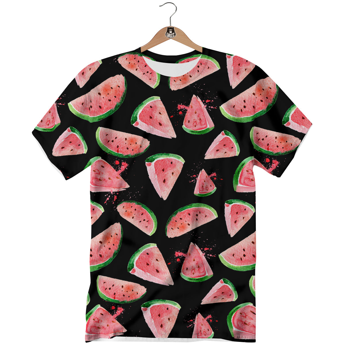 Watermelon Watercolor Print Pattern T-Shirt-grizzshop