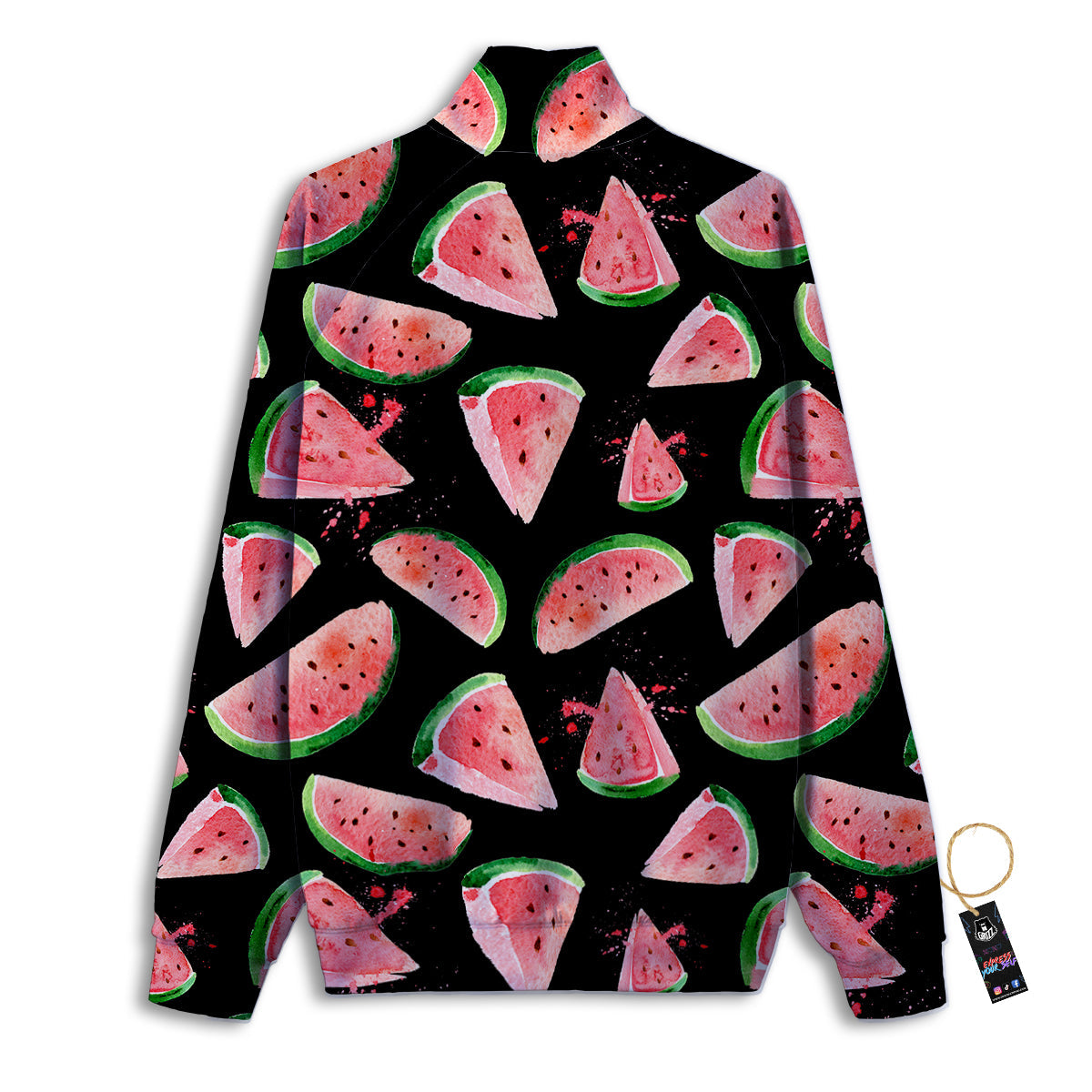 Watermelon Watercolor Print Pattern Track Jacket-grizzshop