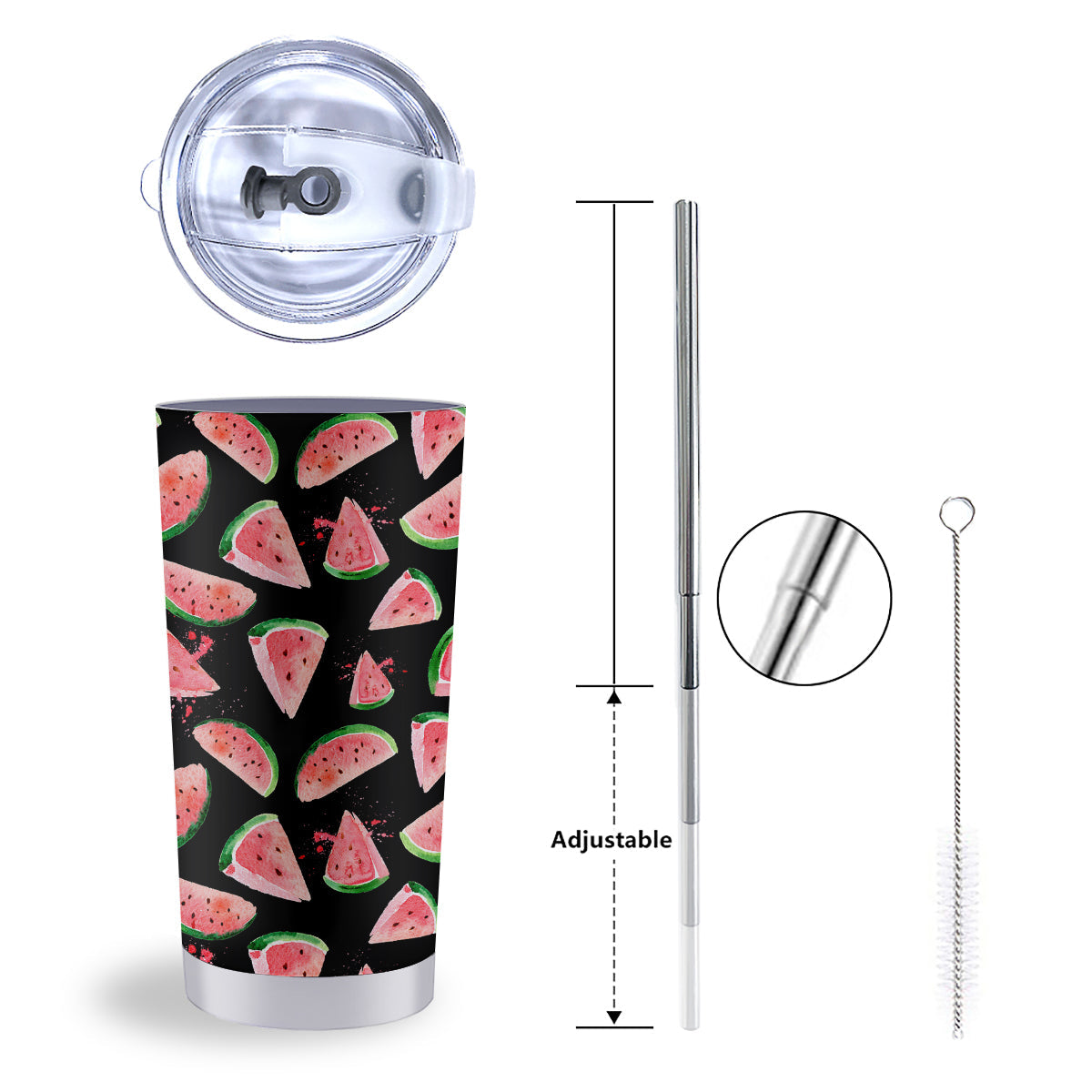 Watermelon Watercolor Print Pattern Tumbler-grizzshop