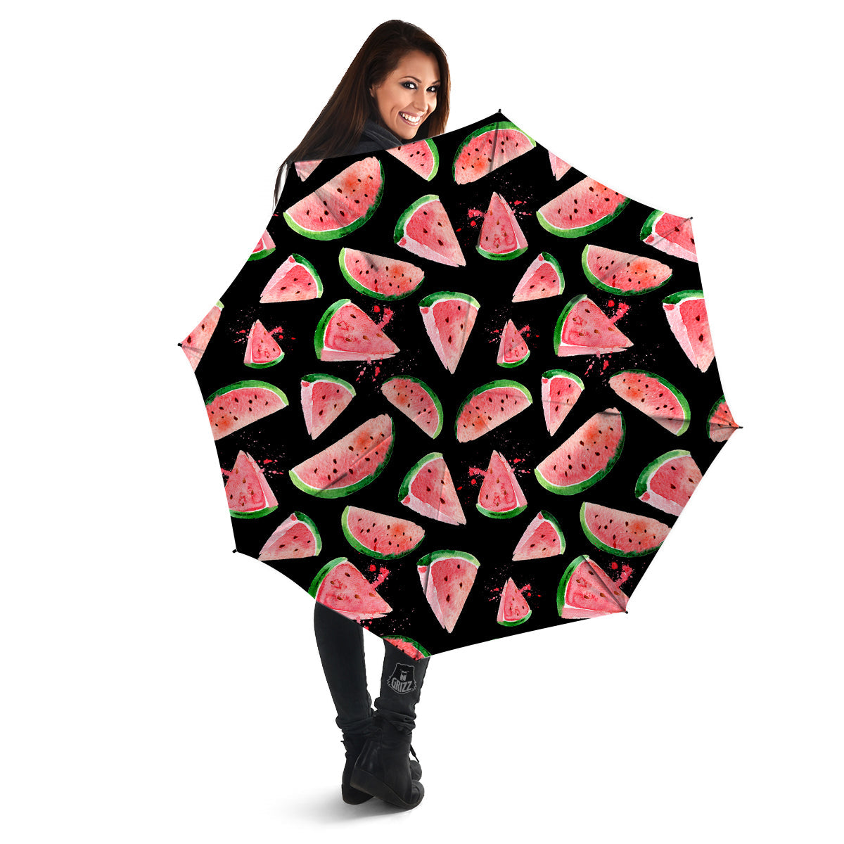 Watermelon Watercolor Print Pattern Umbrella-grizzshop