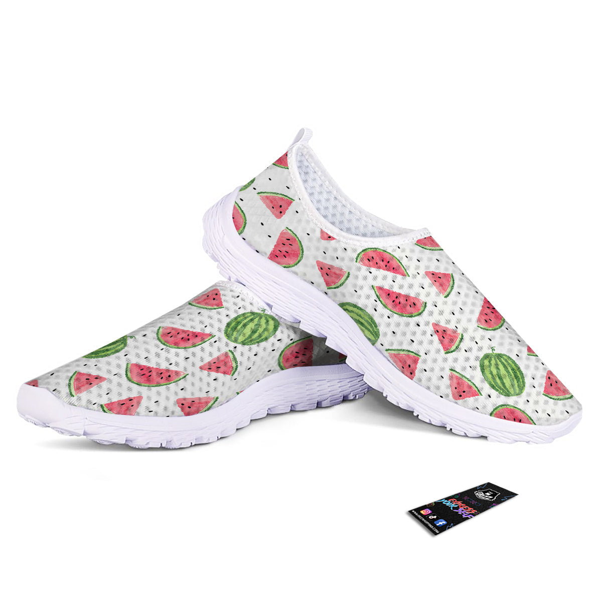 Watermelon White Summer Print Pattern Nurse Shoes-grizzshop