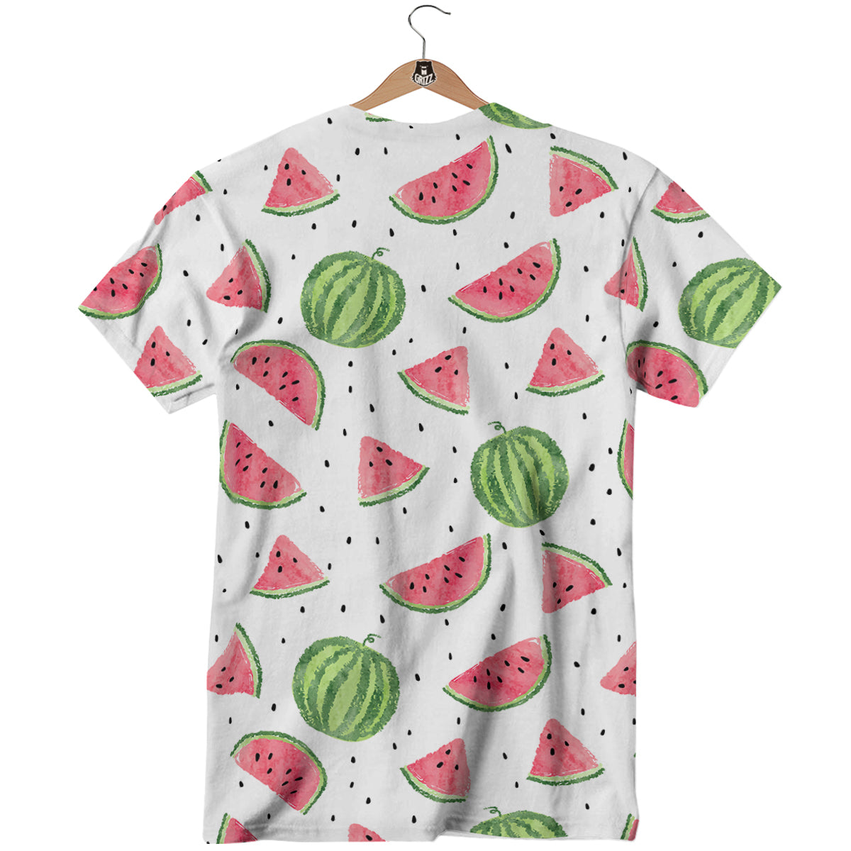 Watermelon White Summer Print Pattern T-Shirt-grizzshop