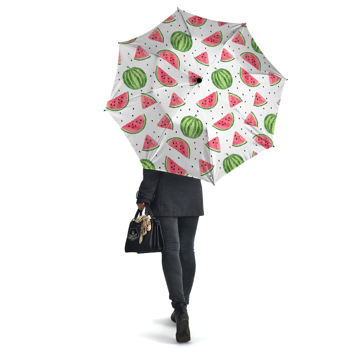 Watermelon White Summer Print Pattern Umbrella-grizzshop