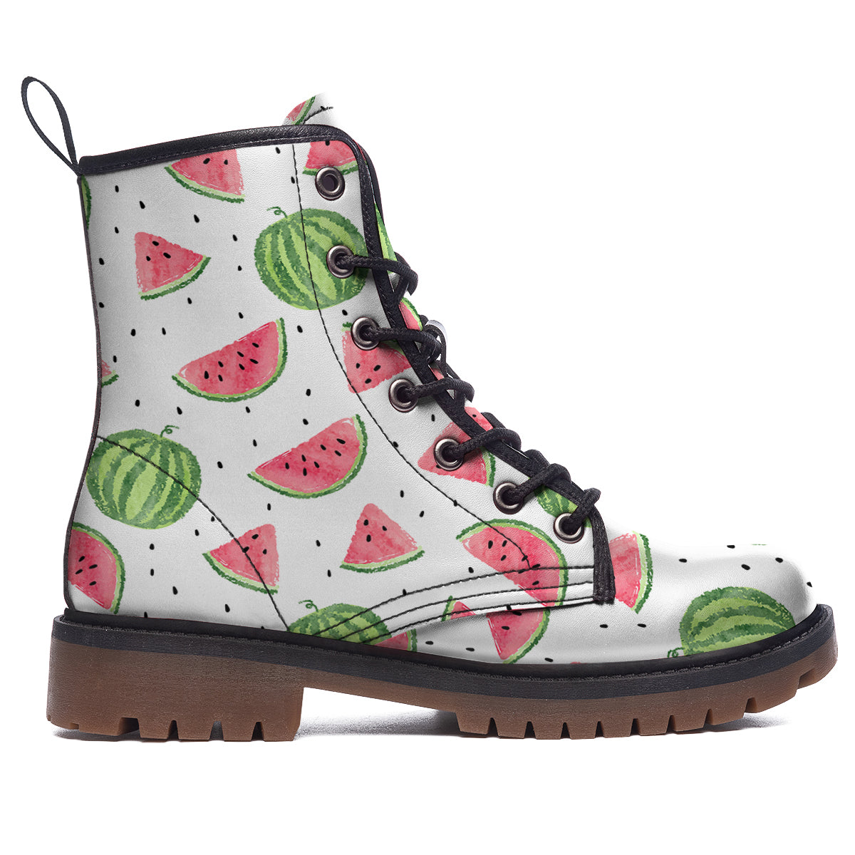 Watermelon White Summer Print Pattern Work Boots-grizzshop