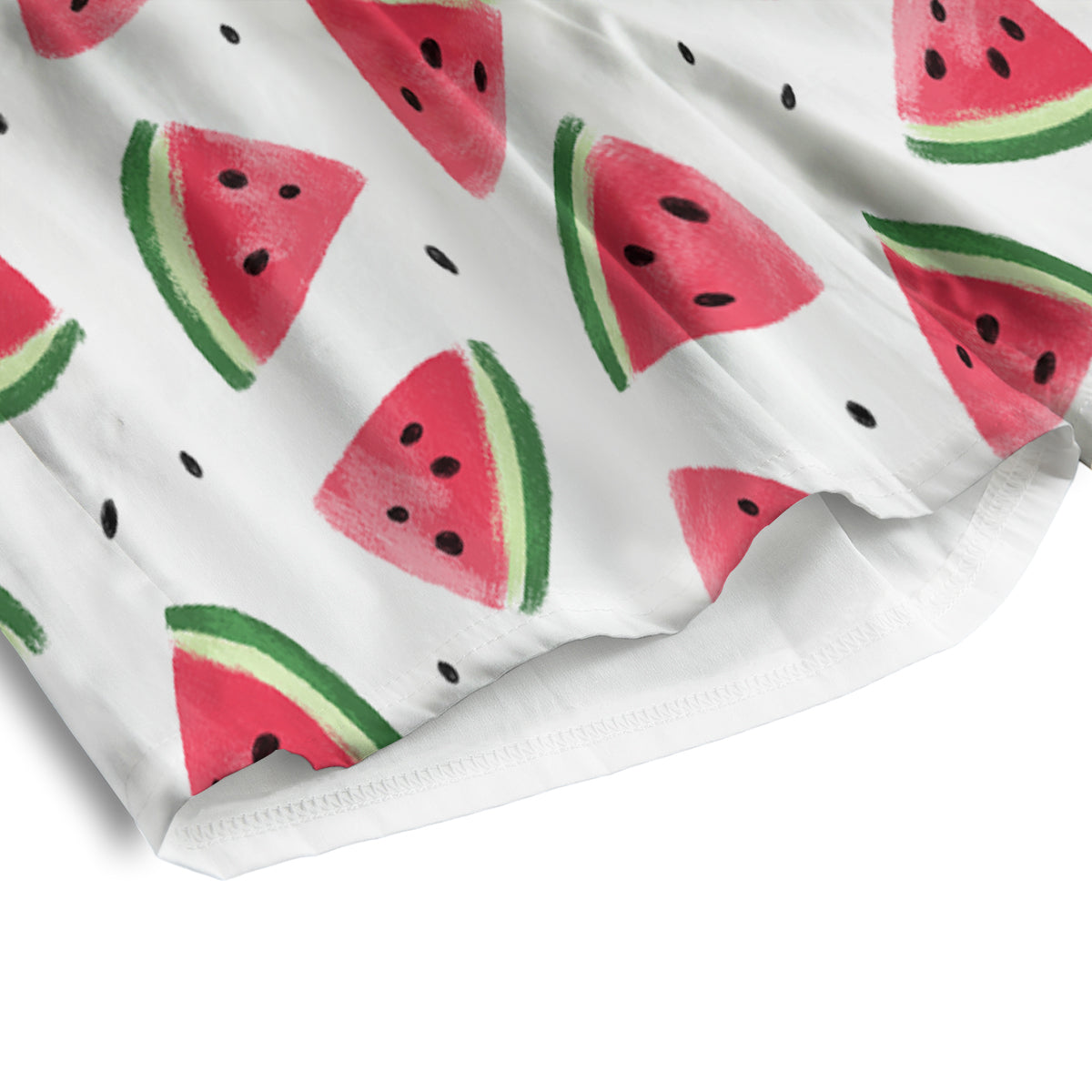 Watermelon White Tropical Print Pattern Men's Athletic Shorts-grizzshop