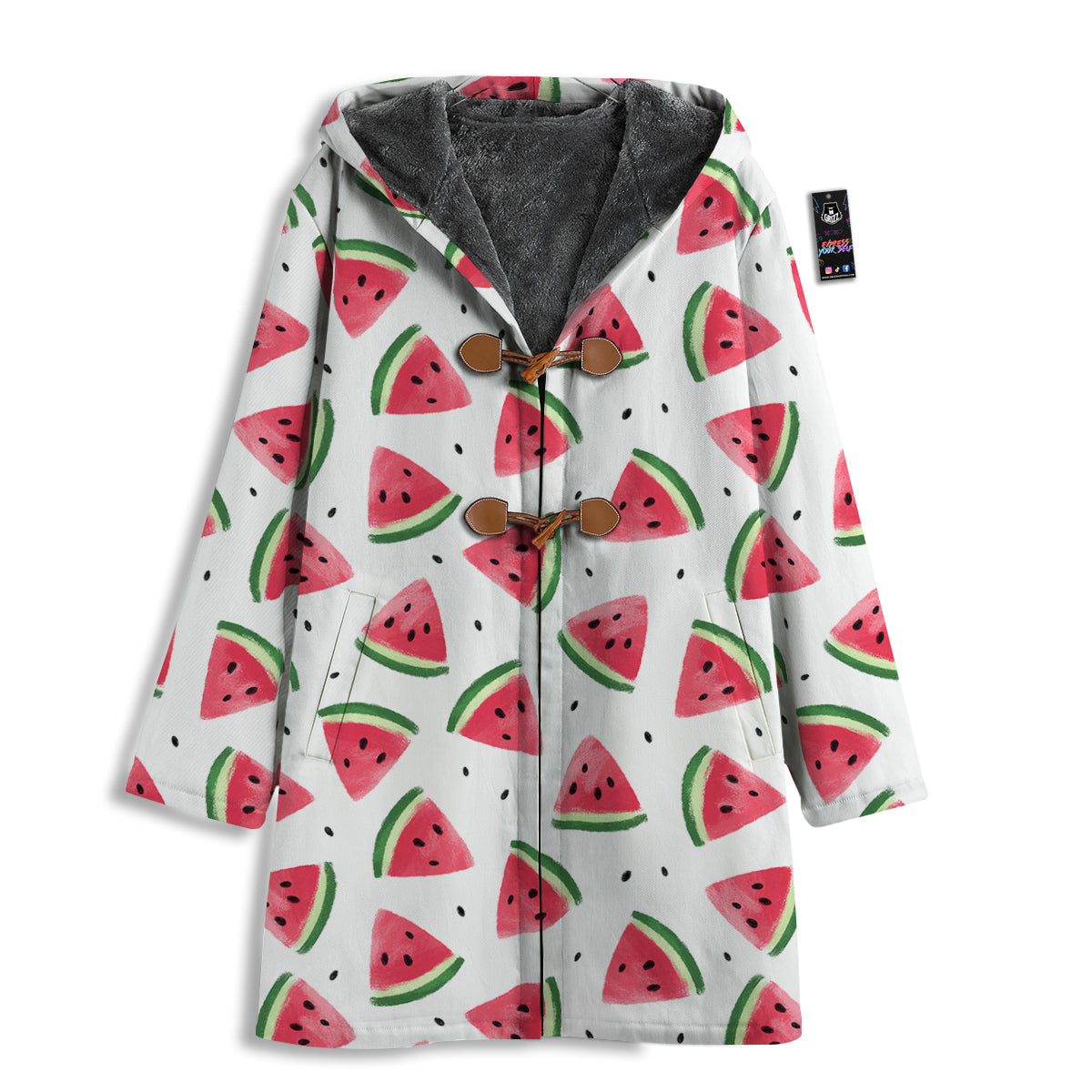 Watermelon White Tropical Print Pattern Men's Windbreaker Jacket-grizzshop