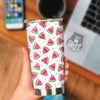 Watermelon White Tropical Print Pattern Tumbler-grizzshop