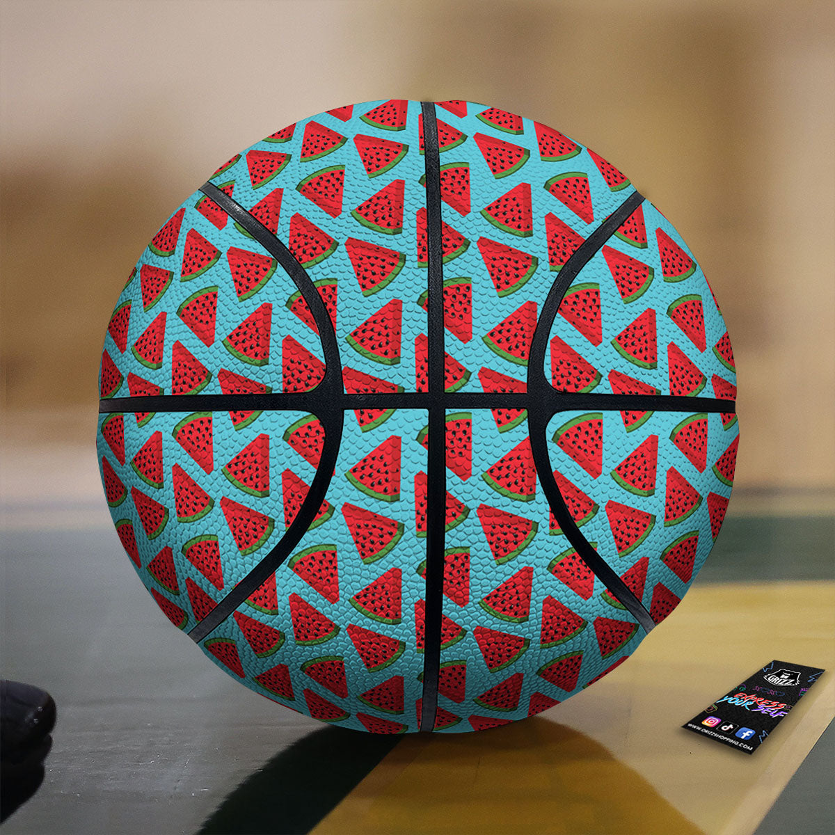 Watermelon Blue Cute Print Pattern Basketball